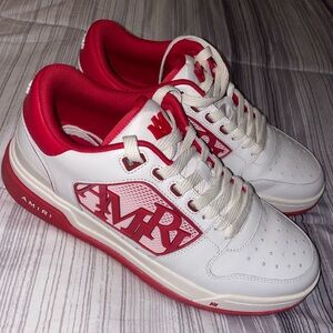 AMIRI Red and White Logo Sneakers